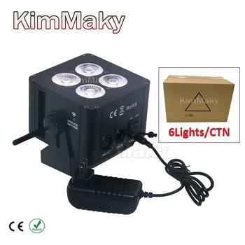 

6pcs/carton 4x18w RGBWA UV Mini cube uplight wireless battery powered led uplights