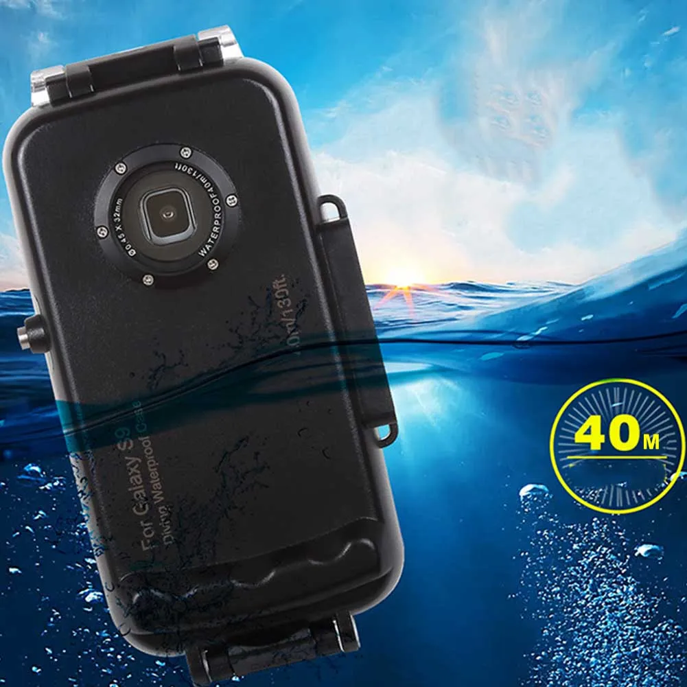 

Underwater 40m Photography Waterproof Lanyard Dustproof Diving ABS Surfing Protective Case Mobile Phone Cover For Galaxy S9 S9+