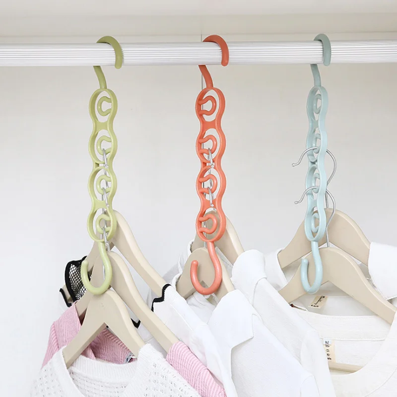 

Portable Saver Space Clothes Hanger Multifunction Wardrobe Organizer Plastic Clothes Drying Rack Four Circle Scarf Hangers