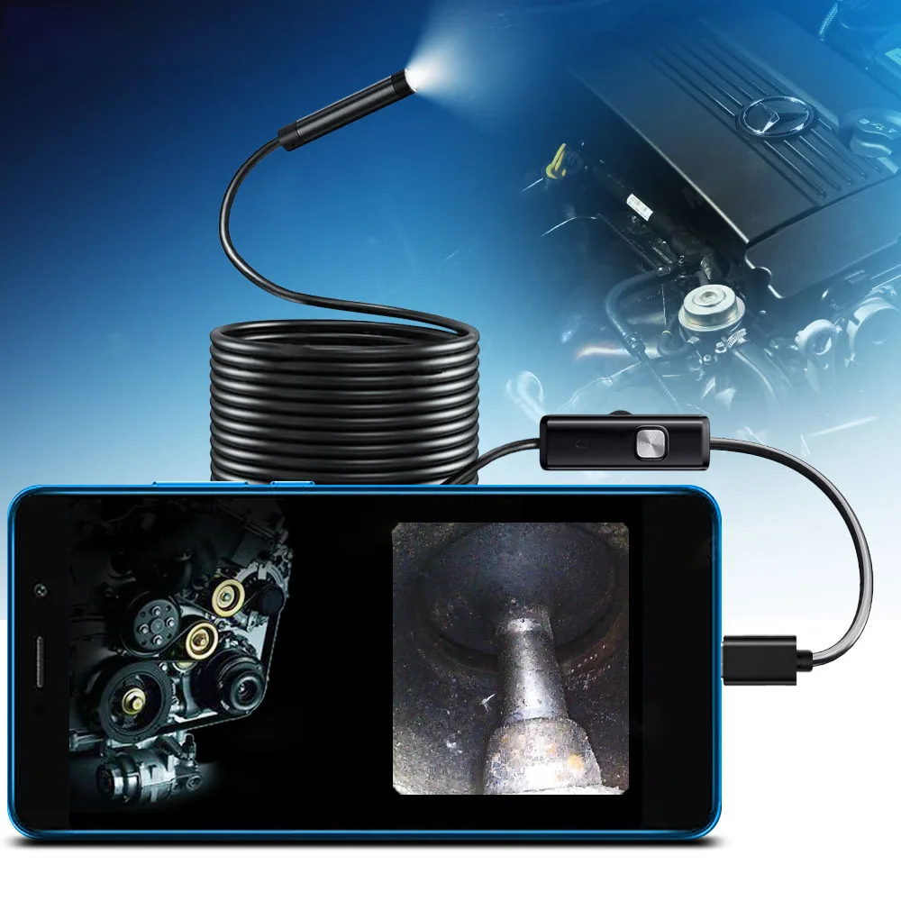 

5.5mm Car Repair Endoscope Android Phone 480P Automotive Borescope 7mm Usb Flaw Detection Inspection Snake Camera for Smartphone