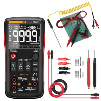 

Q1 Digital Multimeter True-RMS Meter Testers Automotive Electrical Transistor Peak Resistance Voltage Current Ohm Meters WWO66