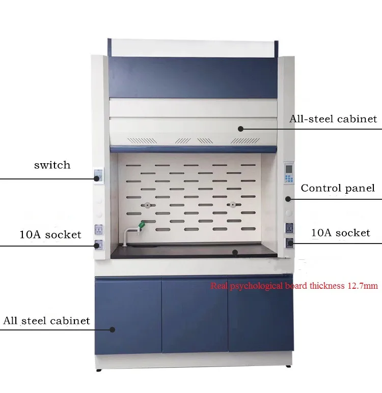 Лабораторная вытяжка вытяжной шкаф лабораторная Антикоррозийная детоксикация безопасная вентиляция кухонная вытяжка