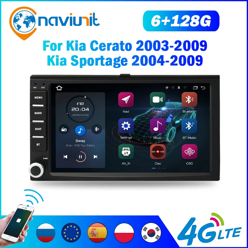 Carplay магнитола 2 din android 10 с экраном автомагнитола для KIA CERATO SPORTAGE CARENS Magentis Sedona RIO