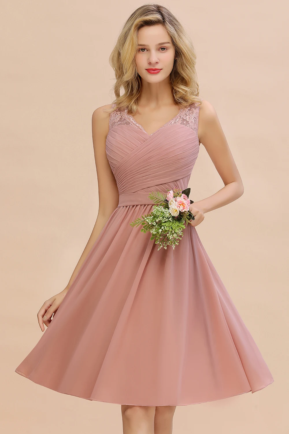 Xunbei Homecoming Dresses Short Mint Green Chiffon Graduation Gown V Neck Sleeveless vestidos de graduacion