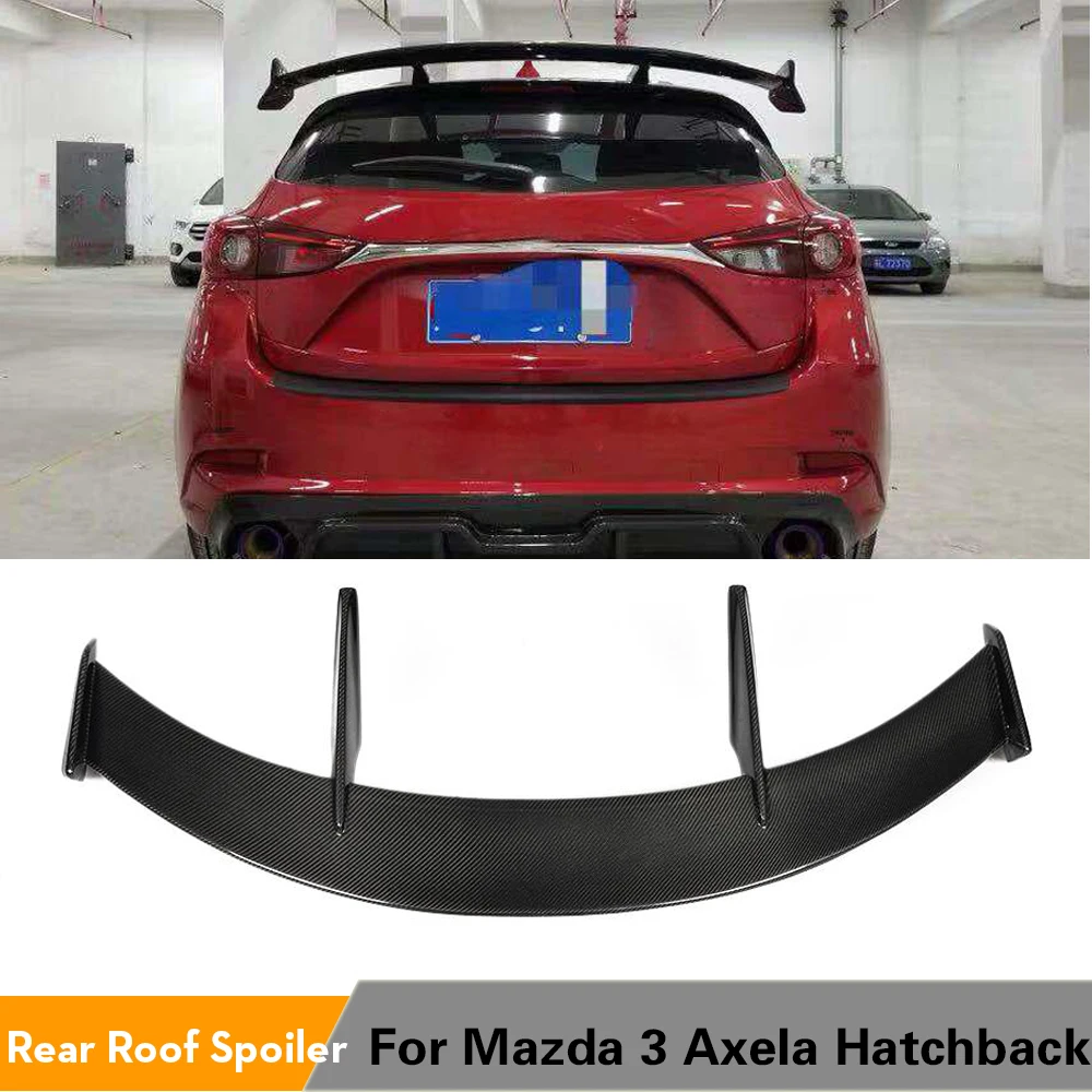 Задний спойлер на крышу для Mazda 3 Axela Hatchback 2014-2019 задний из углеродного волокна/ФАП |