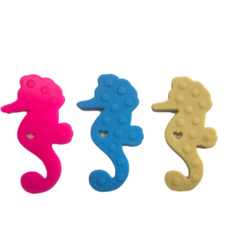 Silicone Chew Teether Pendant Necklace Charms DIY Nursing Accessories Baby Seahorse Silicone Teethers Sensory Toys BPA Free