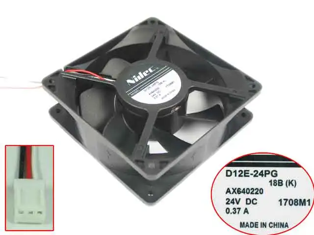 

Вентилятор охлаждения сервера Nidec D12E-24PG 18B DC 24V 0.37A 120x120x38 мм
