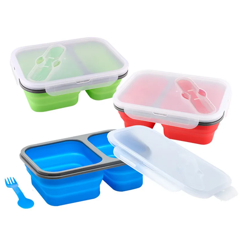 Portable Silicone Collapsible Portable Lunchbox Bowl Food Storage Box Container