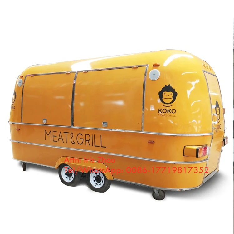 Airstream Тип Цвет Подгонянный consession трейлер винтажный мобильный ресторанный прицеп еды, грузовик еды для продажи Европа