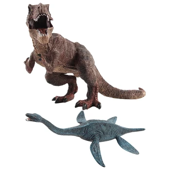 

2 Pcs Big Size Jurassic Wild Life Dinosaur Toy Plastic Play Toys World Park Dinosaur Model Action Figures Kids Boy Gift, Tyranno