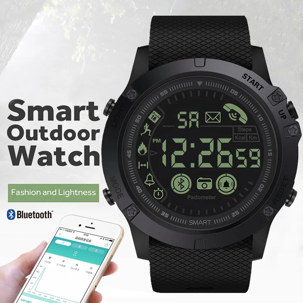 Bluetooth Смарт-часы для мужчин с удаленной камерой флагманские прочные уличные умные часы 33 месяца время ожидания 24 ч мониторинг спортивные часы