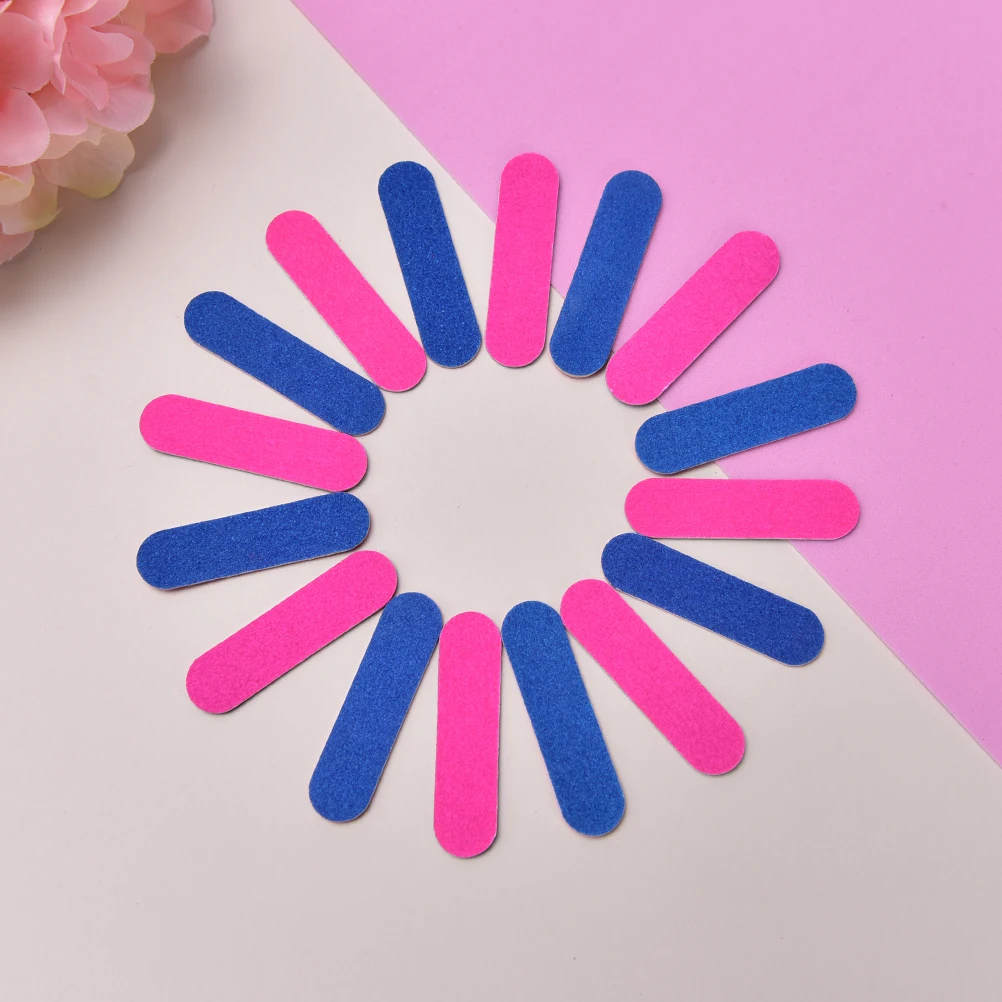 100 Pcs 5cm Disposable Mini Nail Files Artificial Nail Sandpaper Cuticle Remover Buffers Slim Crescent Grit Callus Nail Art Tool