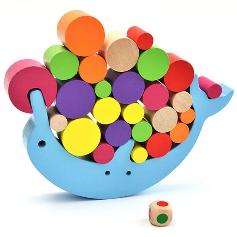 Дельфин баланс игра JOY@ D-Баланс Деревянные развивающие игрушки Строительство творчества создание концентрации(Дельфин