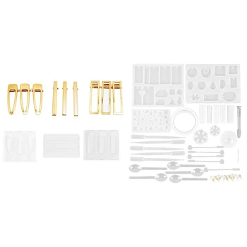 

1 Set Diy Bracelet Pendant Epoxy Set Bangle Mold & 1 Set Resin Molds Bohemian Hair Clips Resin Hair Accessories Mold