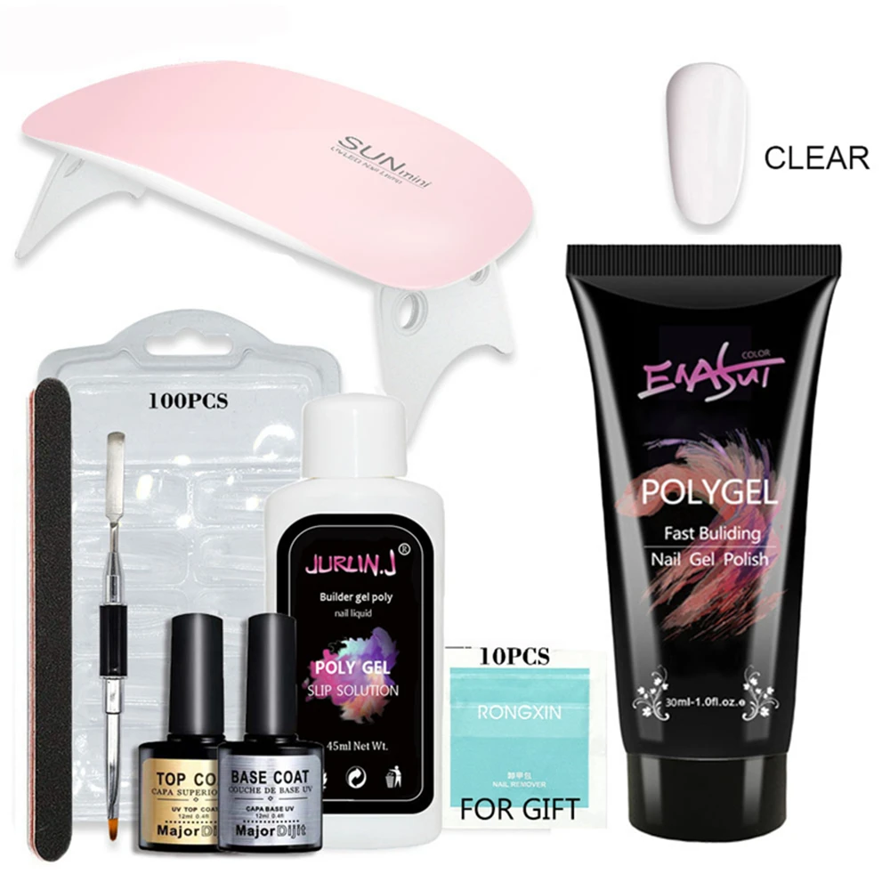 ENASUI Polygel Nail Builder Kit Tool Set For Nail Enhancement Set For Starter And Professional Nail Technician - Цвет: clear