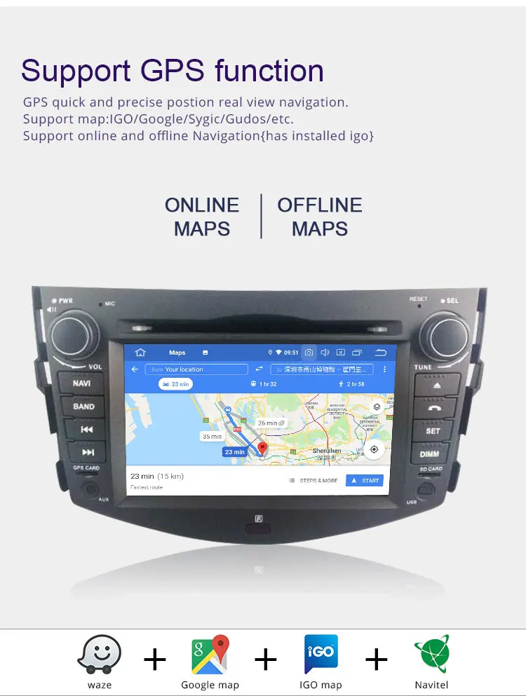 Excellent TOPBSNA IPS Android 9.0 Car DVD Player For Toyota RAV4 Rav 4 2007-2011 GPS Navi Stereo 2 Din Car Radio Octa cores 4G+64G Auto SD 5