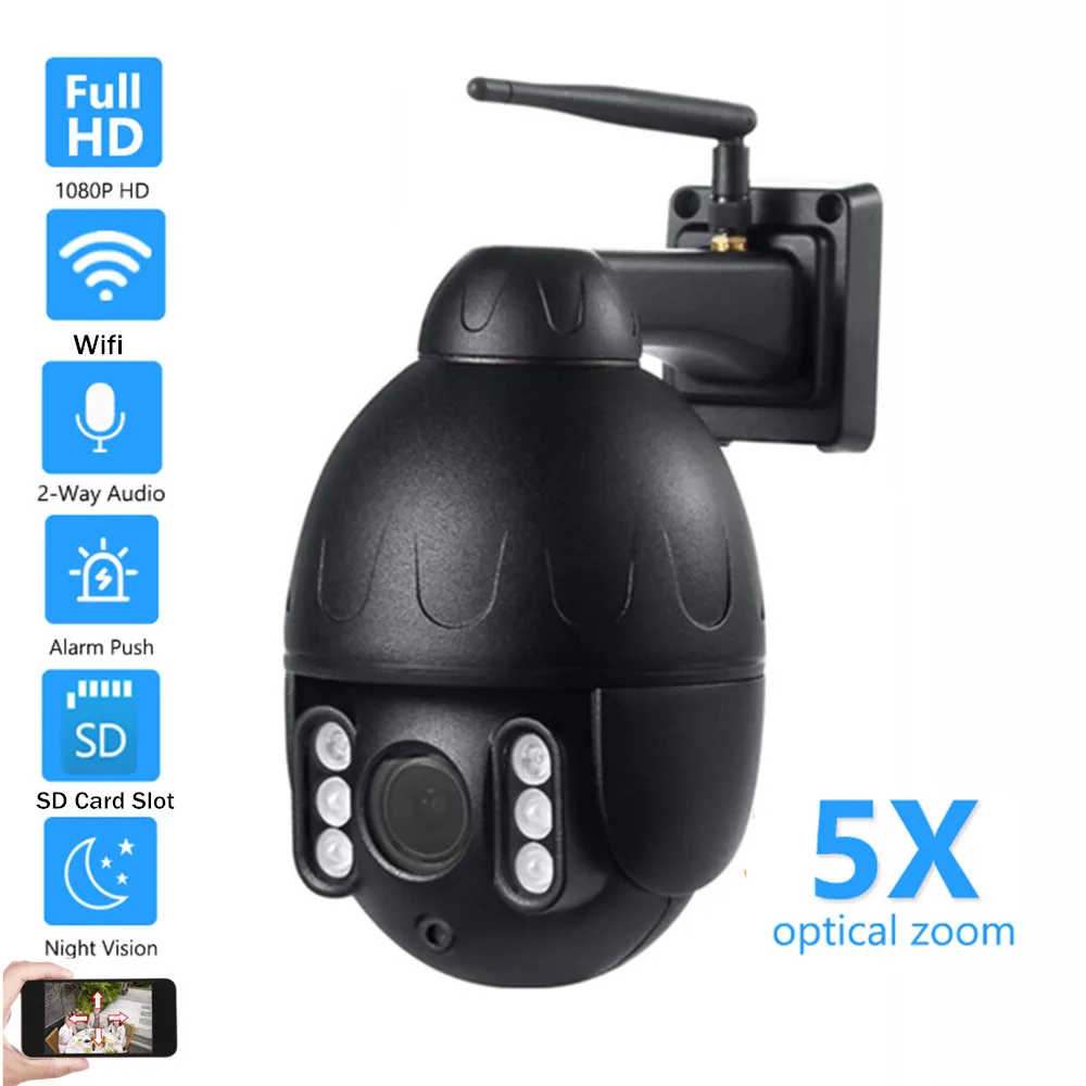 

OwlCat Wireless WiFi IP Camera Outdoor PTZ 2.7-13.5mm Auto-Focus 5MP 2MP Auto Cruise with Microphone H.264 CCTV Security Camera