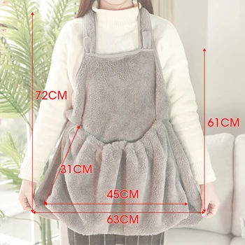 

Fashion Holding Gift Durable Grey Home Outdoor Dog Cat Soft Comfortable Pet Carrying Apron Coral Fleece Pocket Anti-stick Hair