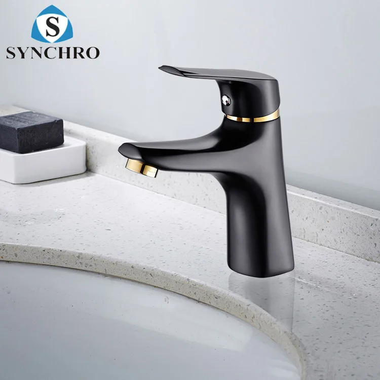 

Black And White with Pattern Baking Varnish Basin Faucet Inter-platform Basin Wash Basin Faucet Copper Hot And Cold Faucet
