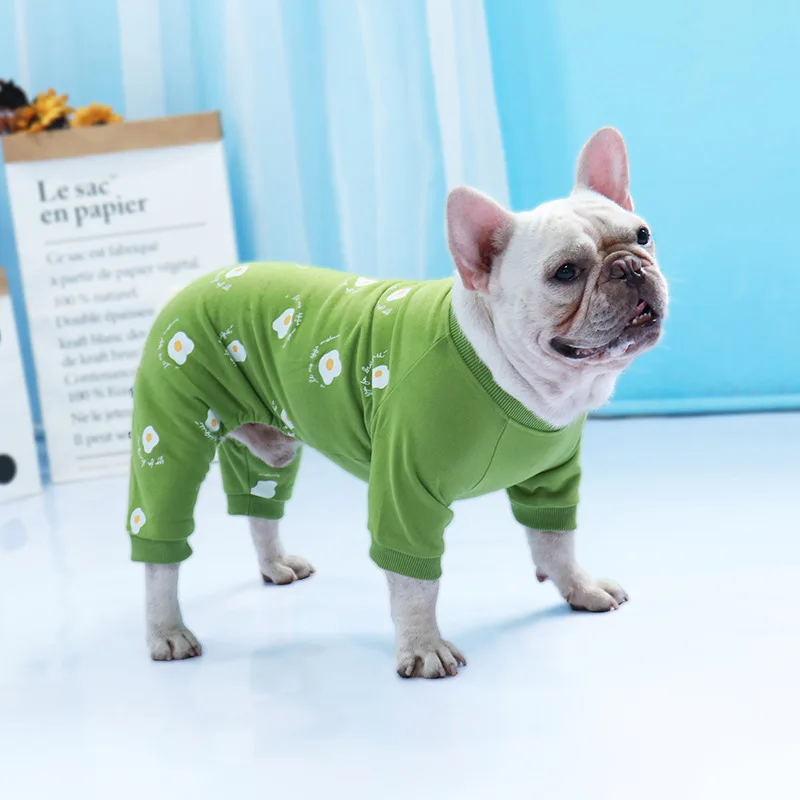 Зимний комбинезон для животных, хлопковая одежда для домашних животных, собак для маленьких средних собак, костюм, теплая одежда для собак, французский Бульдог домашнее животное, Одежда Мопс-Йорк - Цвет: Зеленый