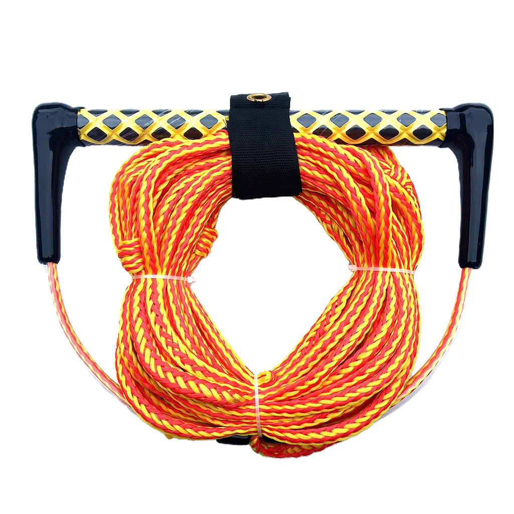3-Section Water Ski Rope, 15-Inch EVA Grip Handle, 75 Feet Long - Soft Grip, Durable and Portable