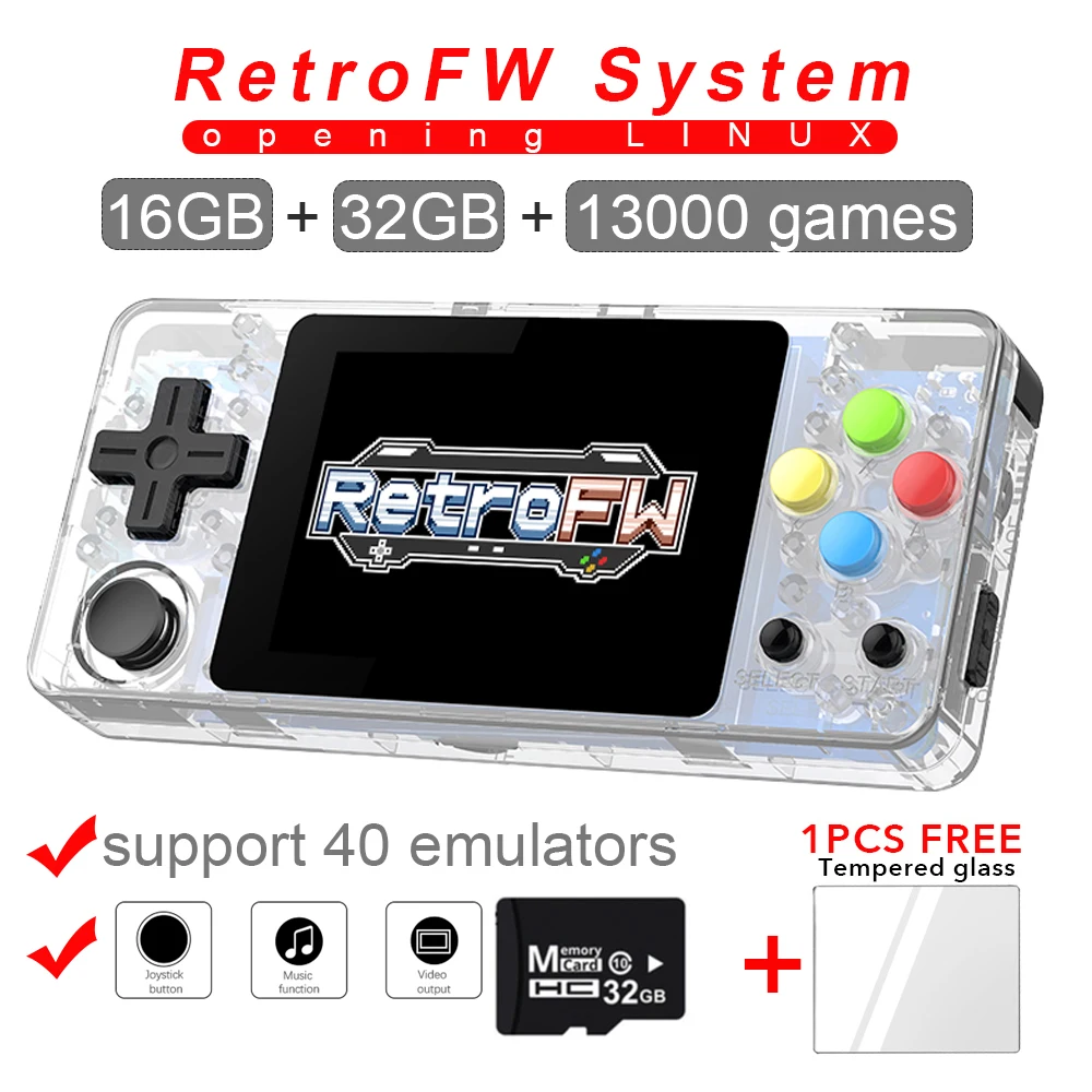 

New LDK game console 2.7inch LINUX RetroFW system DIY retro game Video player 48GB built-in 10000 retro games 360 Degree Control