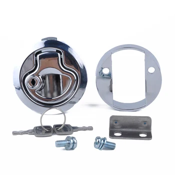 

Chrome 2" Flush Pull Slam Latch For RV Boat Deck Hatch 1/4" Door