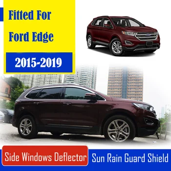 

1 Set Chrome Side Vent Sun Shade Window Visors Rain Guard Deflectors For Ford Edge 2015-2019