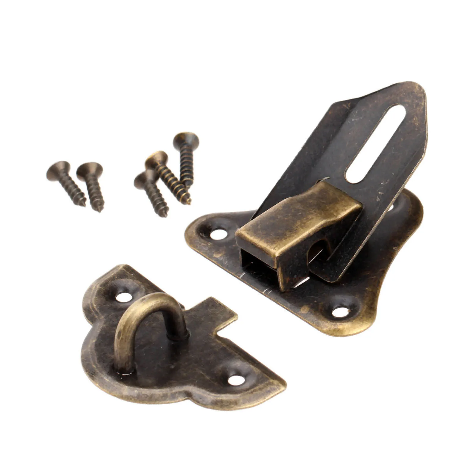 DRELD Antique Brass Jewelry Chest Box Gift Box Suitcase Case Buckles Toggle Hasp Latch Catch Clasp Furniture Hardware 48x35mm
