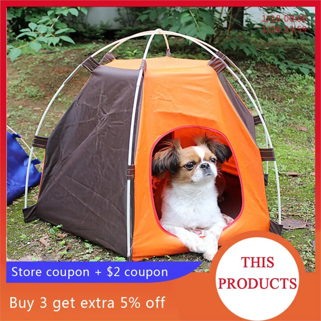 

Hoomall 1PC Cats Dogs House Portable Foldable Cute Dots Pet Tent Outdoor Indoor Tent For Kitten Cat Small Dog Puppy Kennel Tents