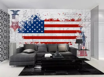

CJSIR Custom Wallpaper Retro American Flag Graffiti Tv Background Walls Home Decor Living Room Bedroom Mural 3d Wallpaper