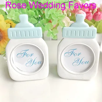 

(100pcs/Lot)FREE SHIPPING+Classic Blue Baby Bottle Picture Frame Baby Bithday Party Place Card/Photo Holder