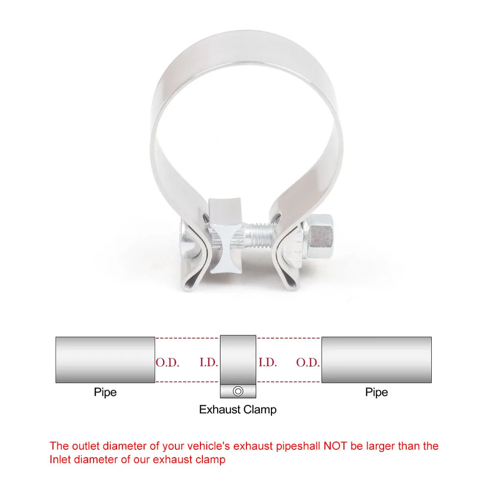 304 Stainless Steel Accuseal Clamp Butt Joint Narrow Band Exhaust Seal Clamp Exhaust Sleeve 2.0" 2.25" 2.5" 2.75" 3.0"