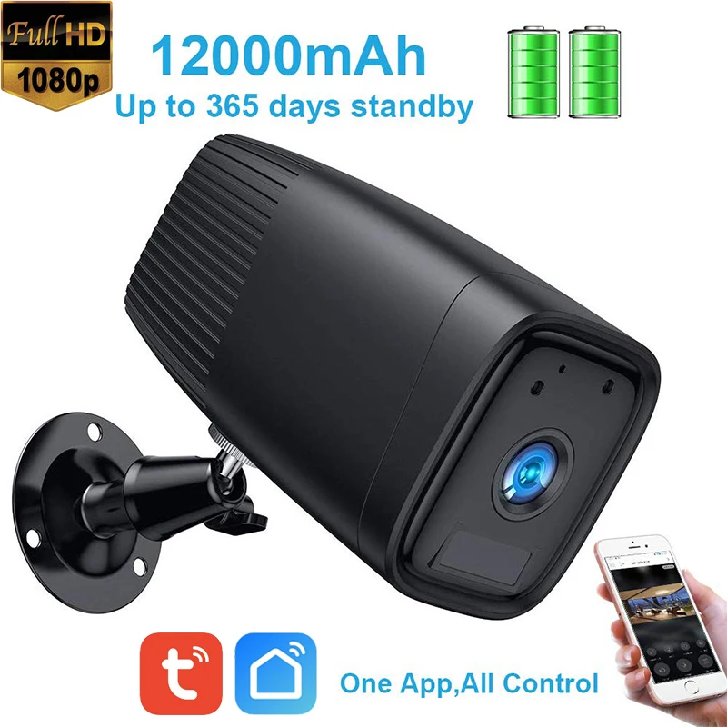  Tuya Smart Life Outdoor Battery WiFi Camera Two Way Audio built-in 12000mAh for 6 month using time