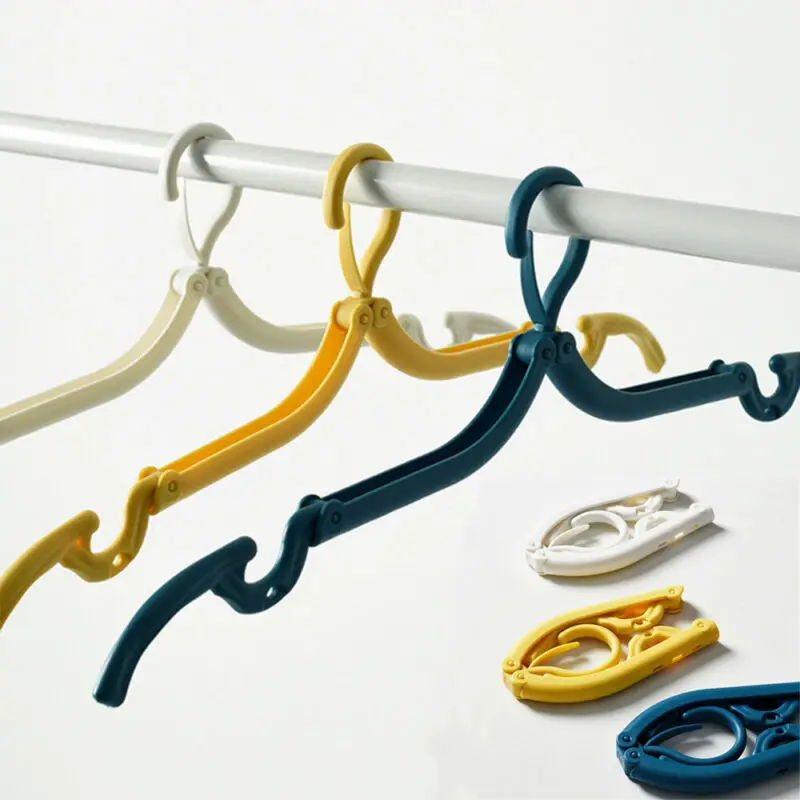 2020 HOT 3PCS Portable Clothes Hanger Travel Camping Folding Hook Coat