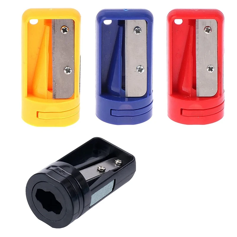 Carpenter Pencil Sharpener 4 Pack Manual Pencil Sharpener for Flat Carpenter Pencils , Portable