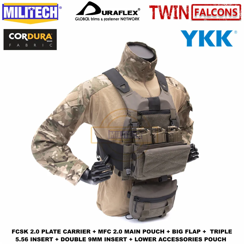 MILITECH TW FCSK 2,0 расширенный слайкстер Ferro пластинчатый Перевозчик с MFC 2,0 мешочек и нижняя сумка для принадлежностей загружаемый набор сделки
