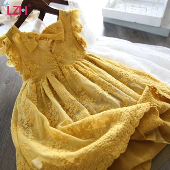 

2020 Summer Kids Baby Girls Lace Bowknot Princess Dress For Girls Casual Sleeveless Party Dress Children Clothing 3 4 5 6 7 Year