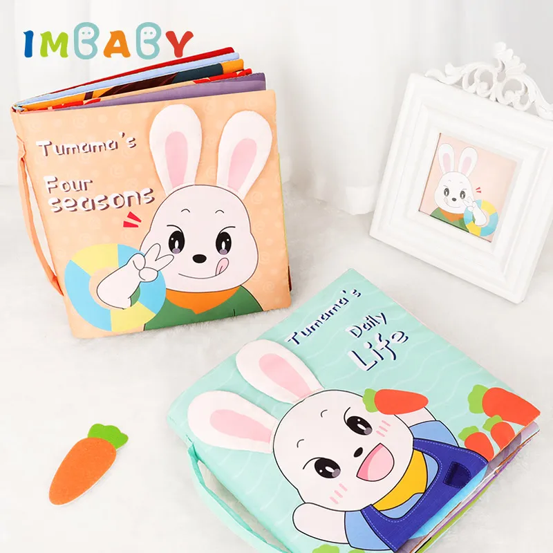 IMBABY детская книга из ткани для детей, развивающие игрушки 0-12 месяцев, Игрушки для маленьких мальчиков, Тихая книга, развивающая головоломки из ткани, Книжная игрушка, подарок для новорожденных