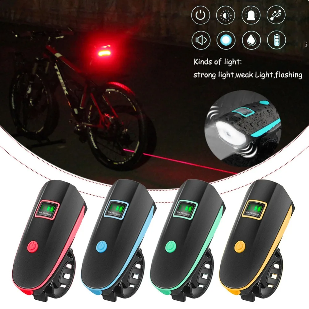 Usb Свет для MTB велосипеда дисплей питания велосипедная фара, светодиодная фара с рогом Противоугонный водонепроницаемый фонарь для велосипеда