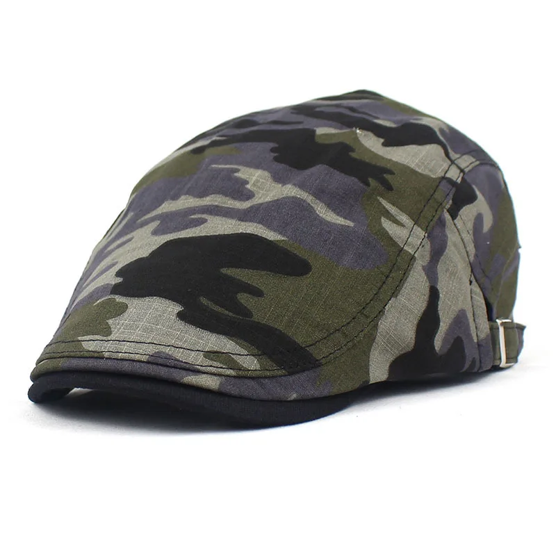 men's black beret hat 2020 spring Cotton Camouflage Newsboy Caps Men Flat Peaked Cap Women Painter Beret Hats 05 painter beret hat