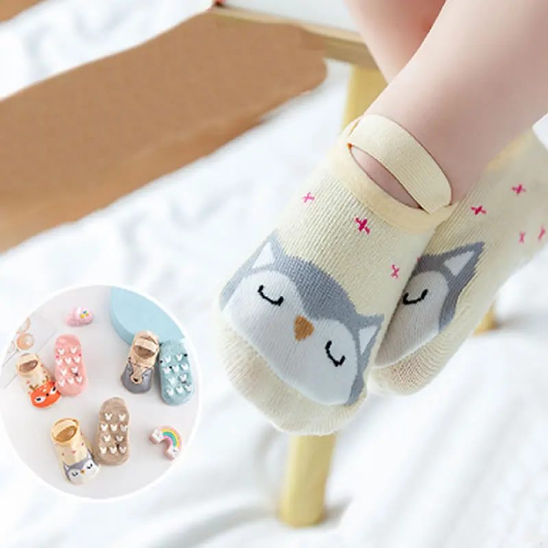 Baby Boy Girl Floor Socks Anti-slip Cartoon Animal Print Socks Toddler Spring Summer Autumn Floor Non-slip
