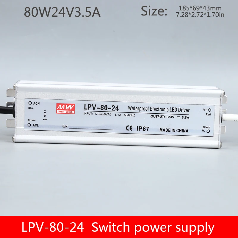 Водонепроницаемый 80W24V импульсный источник питания LPV-80-24 открытый 24V3. 3A импульсный источник питания водонепроницаемый и водонепроницаемый