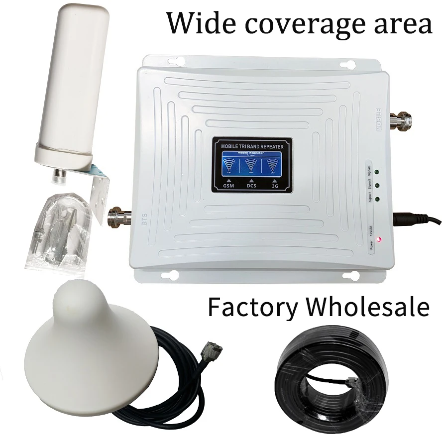  2G 3G 4G Triple band Cell Phone Signal Booster GSM 900 LTE 1800 WCDMA 2100 mhz Mobile Cellular Sign