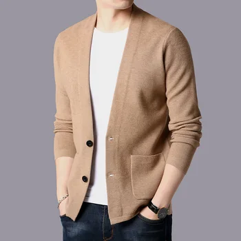 

Brand Sweater Men Streetwear Fashion Sweater Coat Men With Pockets Autumn Winter Warm Cashmere Wool Cardigan Men