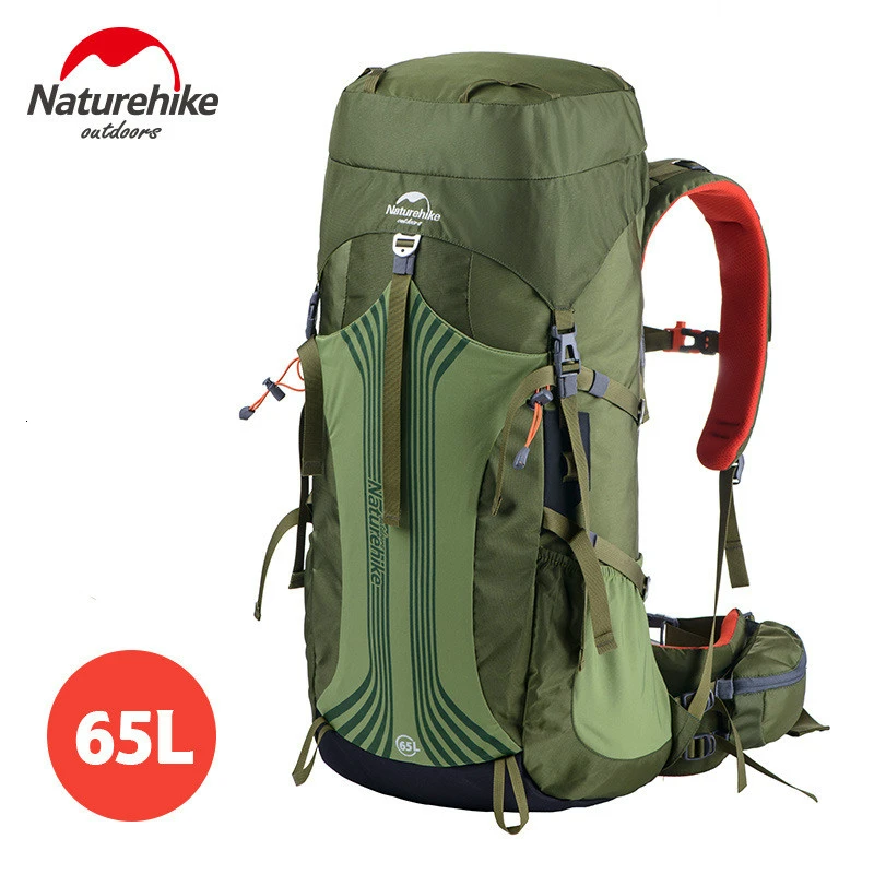 Naturehike Высокое качество открытый альпинистский рюкзак Кемпинг 65L 55L 45L большой емкости водонепроницаемый походные рюкзаки - Цвет: Green 65L