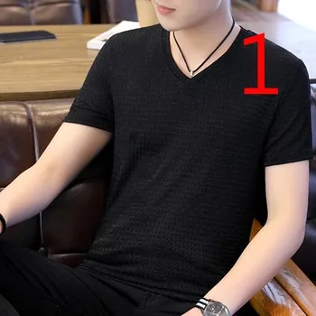

Summer men's cotton loose t-shirt printed half-sleeved shirt
