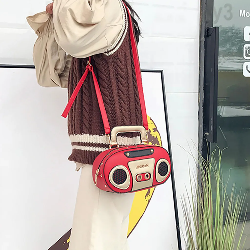 

Personality Children Shoulder Bags Retro Radio Bag For Kids Portable Rock van Shoulder Bag For Child Messenger Bags bolsa