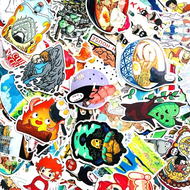 100/шт. Япония мультфильм Miyazaki Hayao наклейки для ноутбука домашний декор стиль стены путешествия чемодан детские игрушки наклейка в стиле граффити