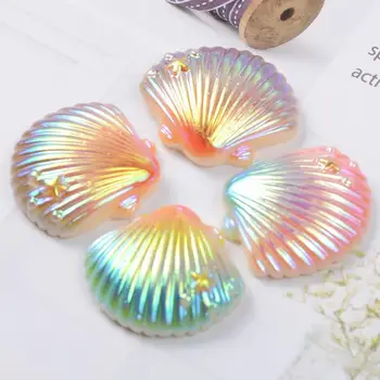 

10 Pcs/lot lovely DIY Patch Gradient color shell Figurine Crafts Phone Case Storage Box Accessories Kids Craft Toy gift